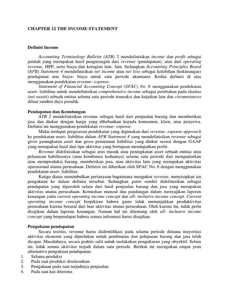 Chapter 12 The Income Statement | PDF