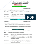 M.phil Entry Test Sample Papers