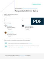 Evaluation of Malaysian Retail Service Quality: Asian Social Science March 2013