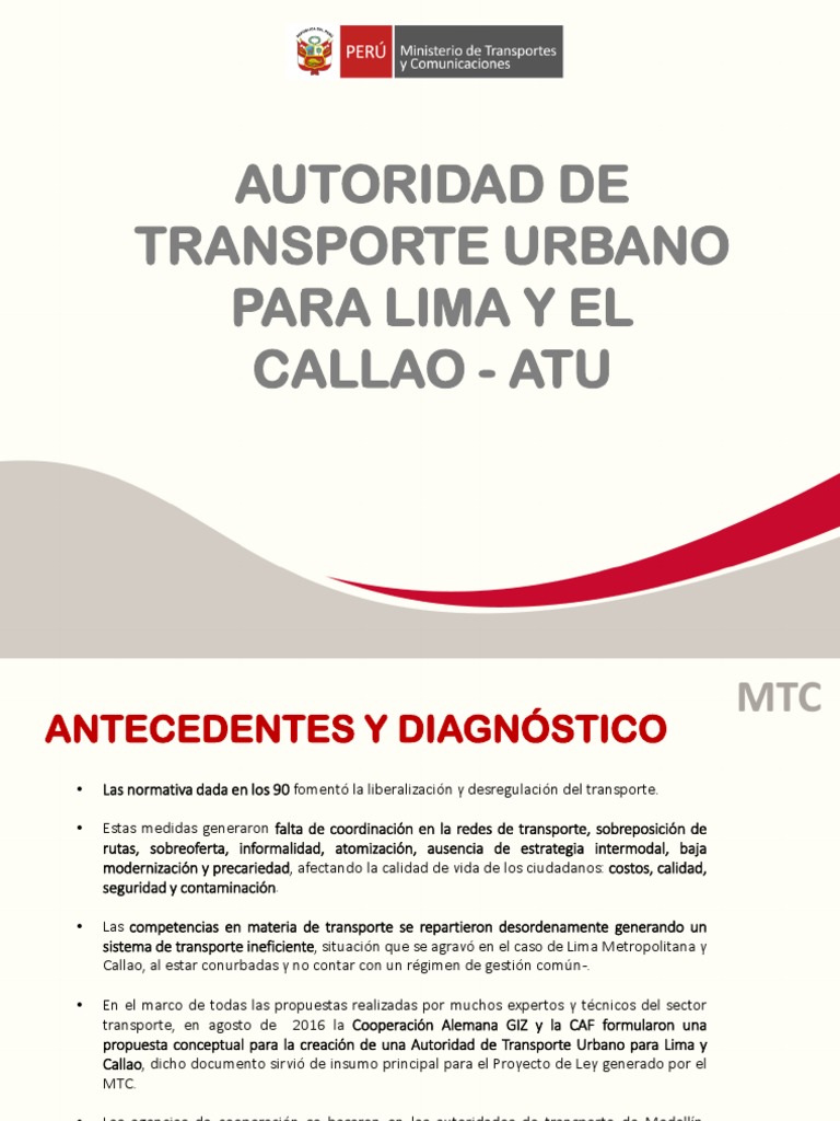 Creación de la ATU para Lima y Callao | PDF | Lima | Transporte