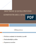 Doctrine Şi Şcoli Privind Administrarea Afacerilor