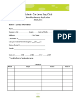 Hialeah Gardens Key Club Application