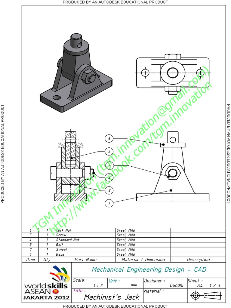 Machinist's Jack CAD Plans | PDF | Screw | Crafts