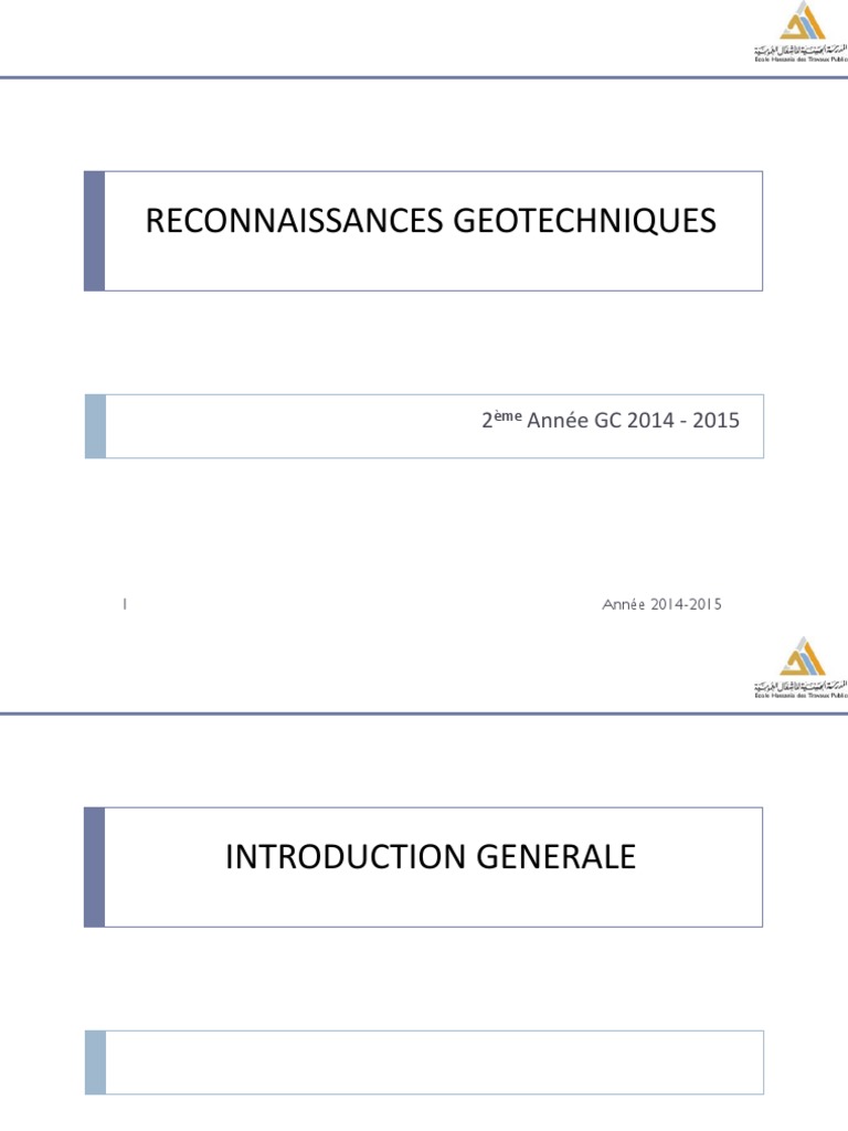 Reconnaissances Géotechniques et Sondages | PDF | Forage | Génie ...