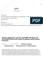 Vamos Gabaritar a Prova Da OAB! 100 Dicas de Processo Penal Com Nosso Professor José Carlos Ferreira - Blog Projeto Exame de Ordem