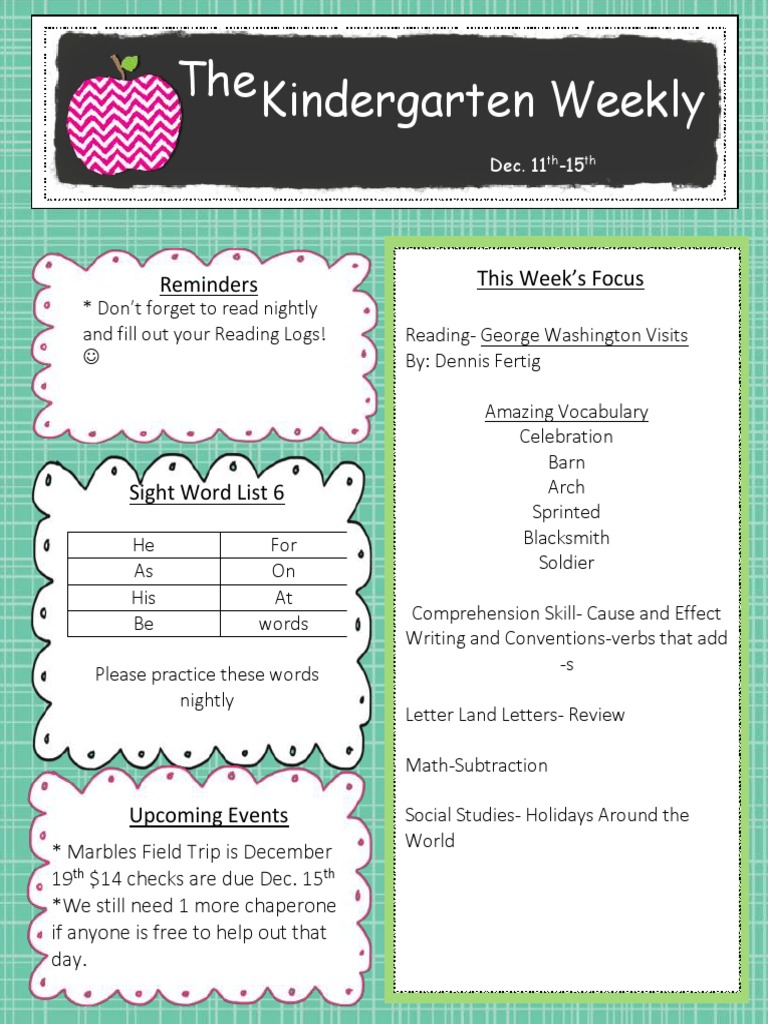 Weekly Newlsetter Dec 11th | PDF