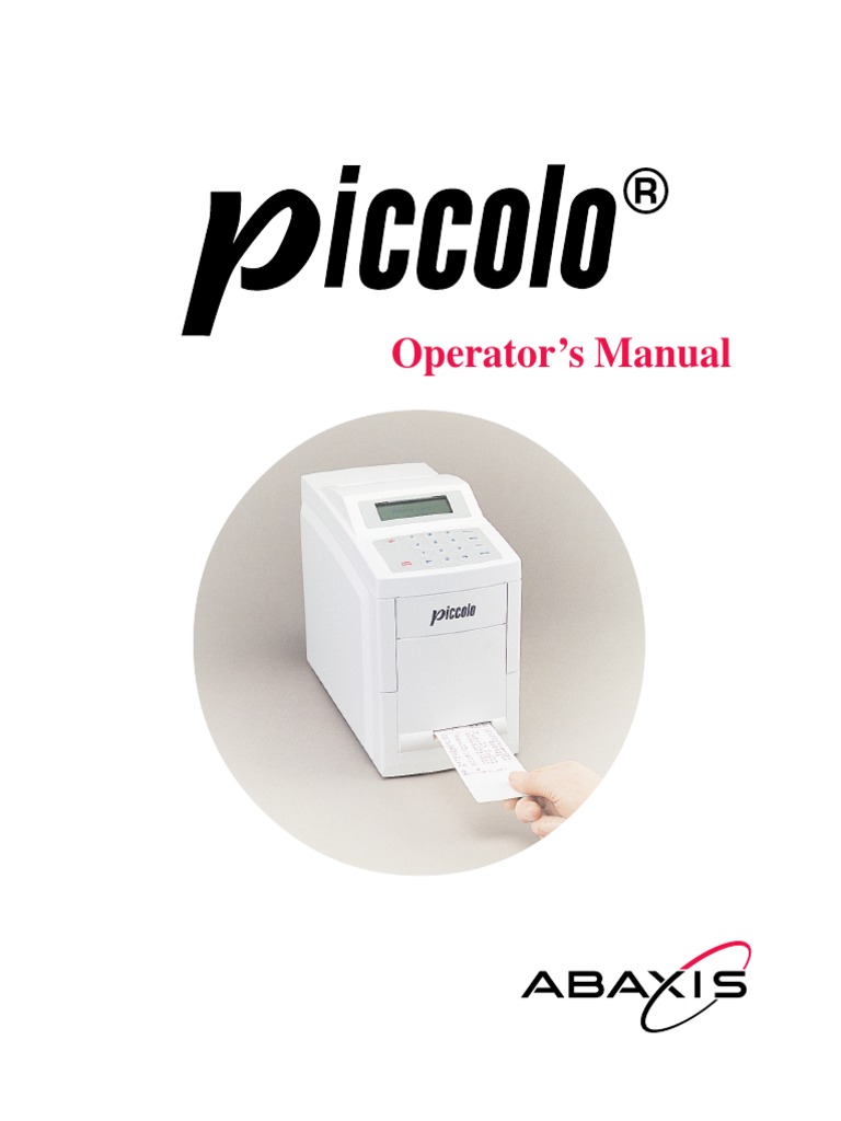 Abaxis Piccolo Analyzer - User manual.pdf | Ac Power Plugs And Sockets