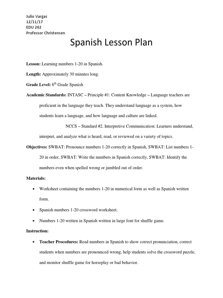 essay plan in spanish
