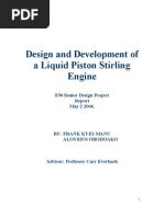 Design of Liquid Piston Stirling Engine