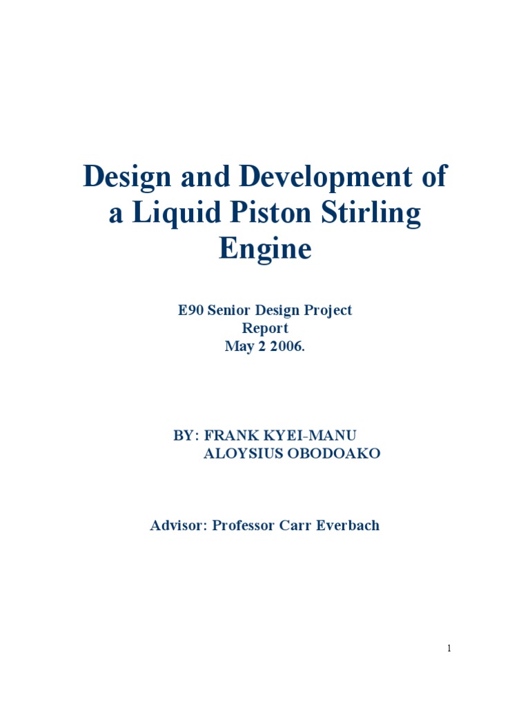 Liquid Piston Stirling Engine Design | PDF | Internal Combustion Engine ...