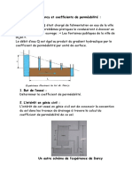 Loi de Darcy Et Coefficients de Perméabilité