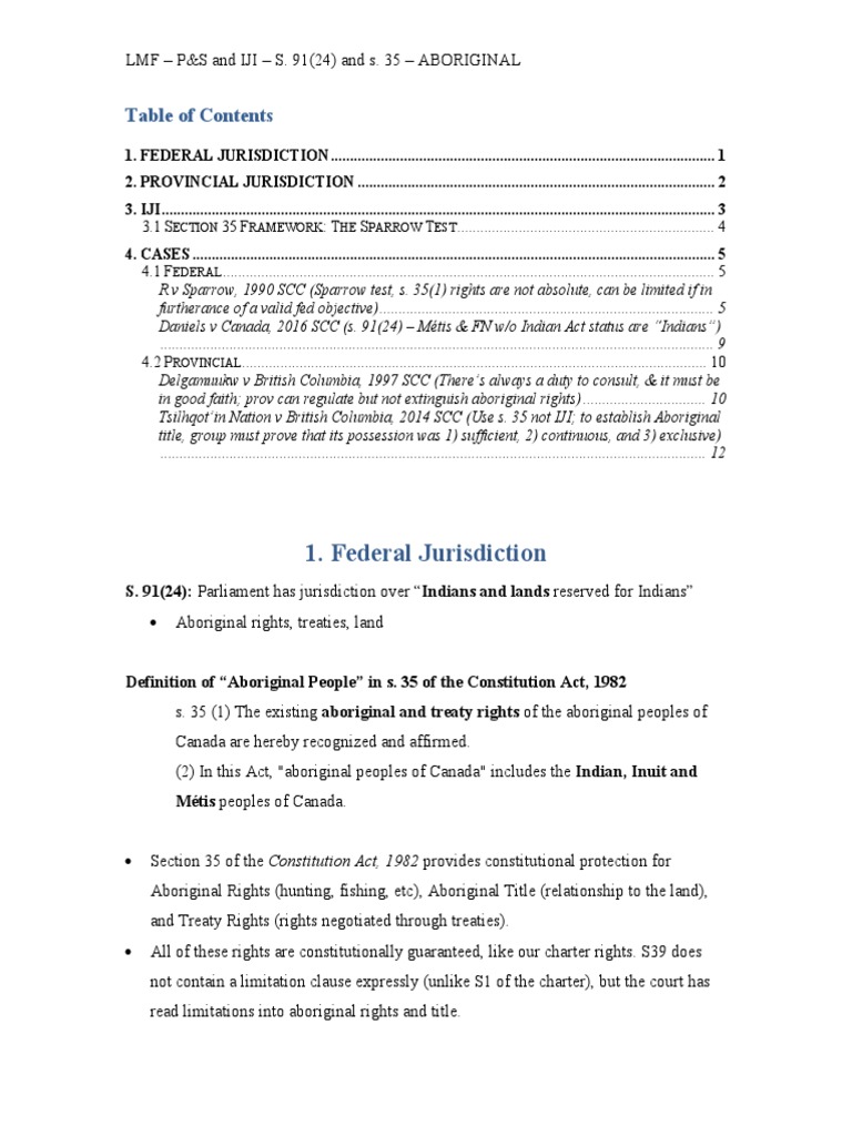 P&S Aboriginal | PDF | First Nations | Constitutional Law
