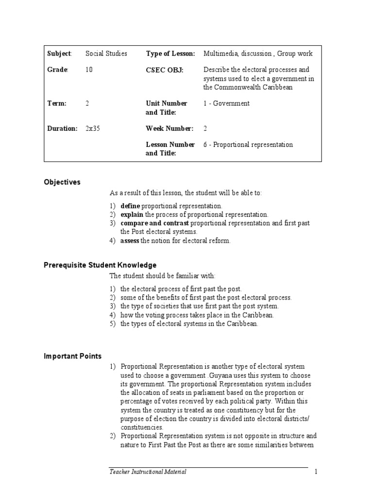 6proportional Representation PDF | PDF | Electoral District | Elections