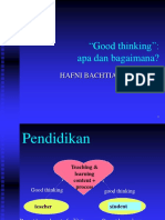 "Good Thinking": Apa Dan Bagaimana?: Hafni Bachtiar