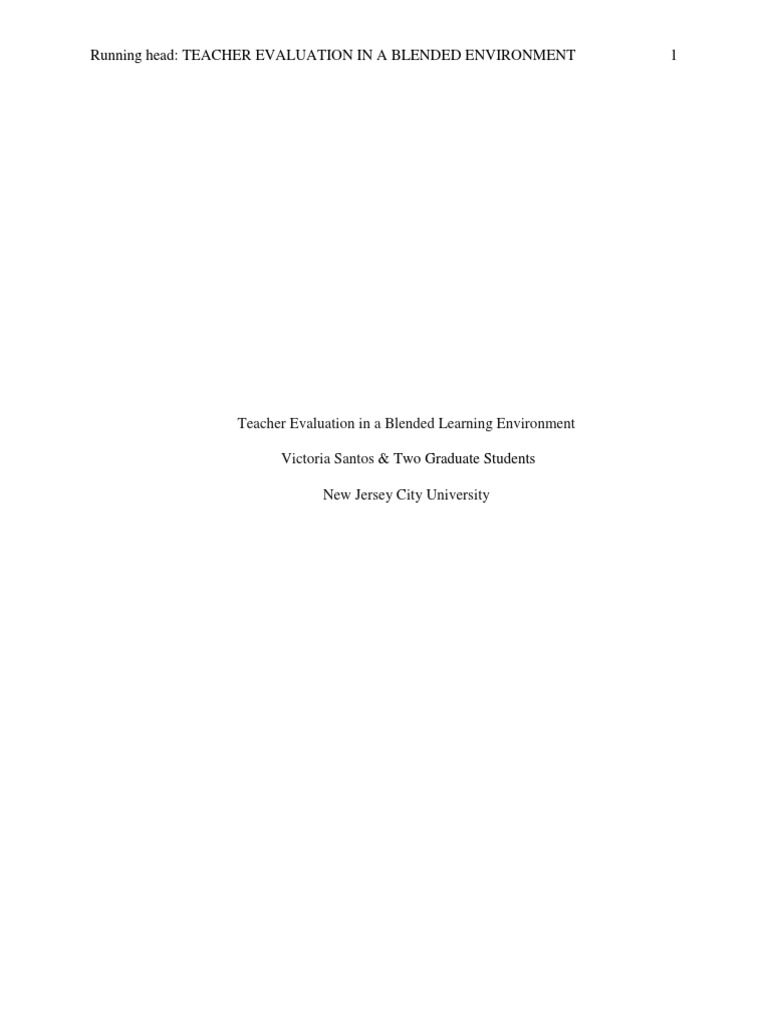 Teacher Evaluation in Blended Learning | PDF | Classroom | Learning