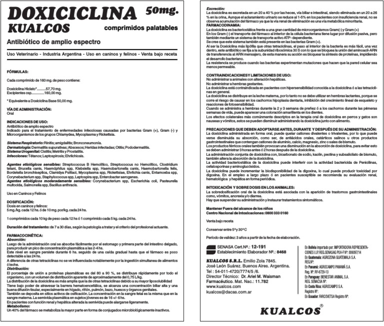 Doxiciclina kualcos precio