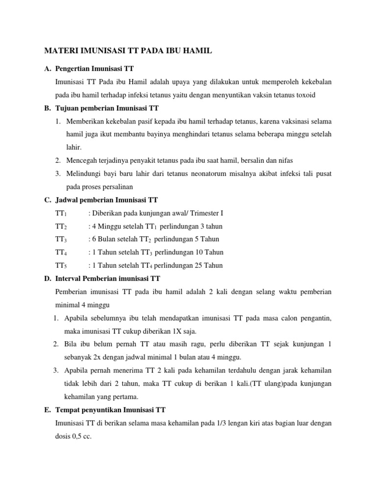 Materi Imunisasi Tt Pada Ibu Hamil