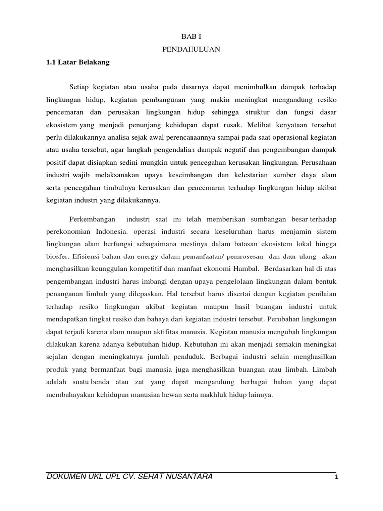contoh dokumen ukl upl hotel pdf
