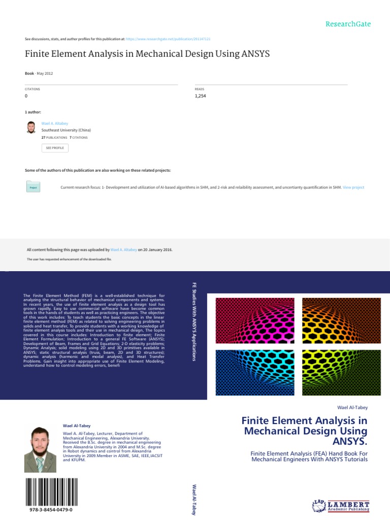 Finite Element Analysis in Mechanical Design Using ANSYS: A Guidebook ...