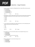 Practice Questions - Image Formation (With Key)