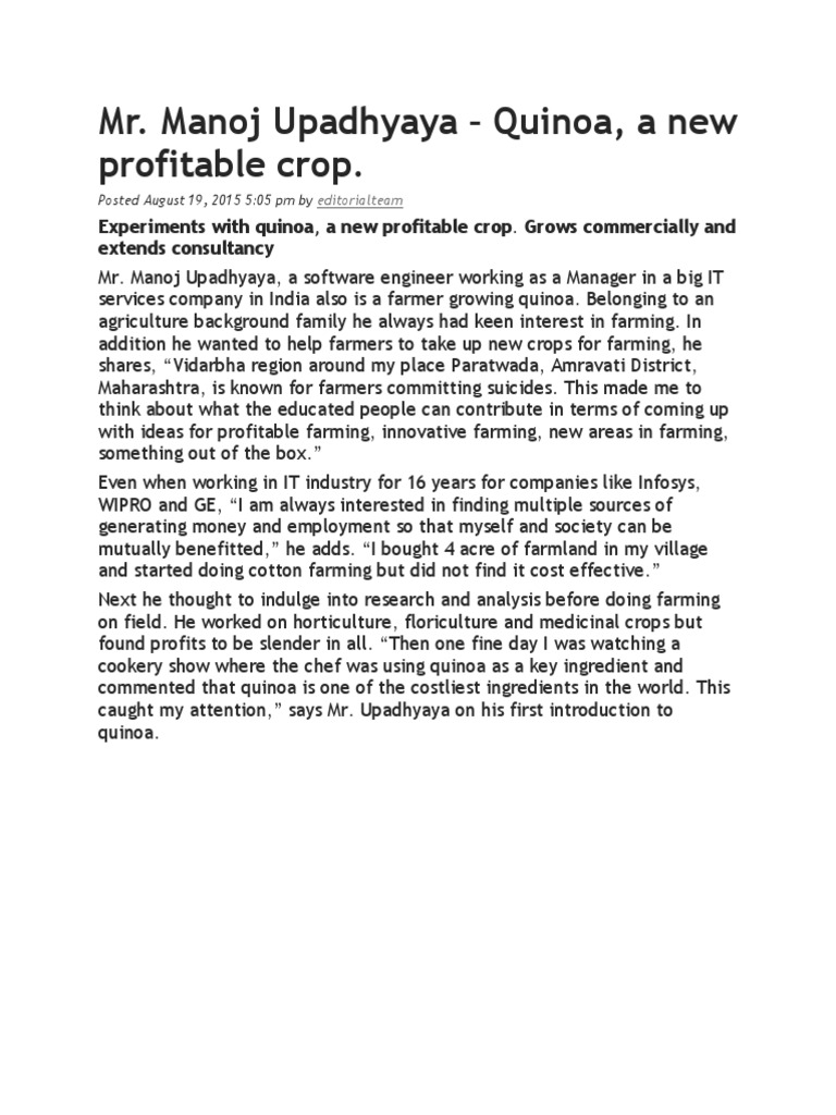 Quinoa PDF Quinoa Sowing