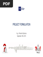 Project Formulation: Ing. J. Mauricio Espinoza September 19th, 2015