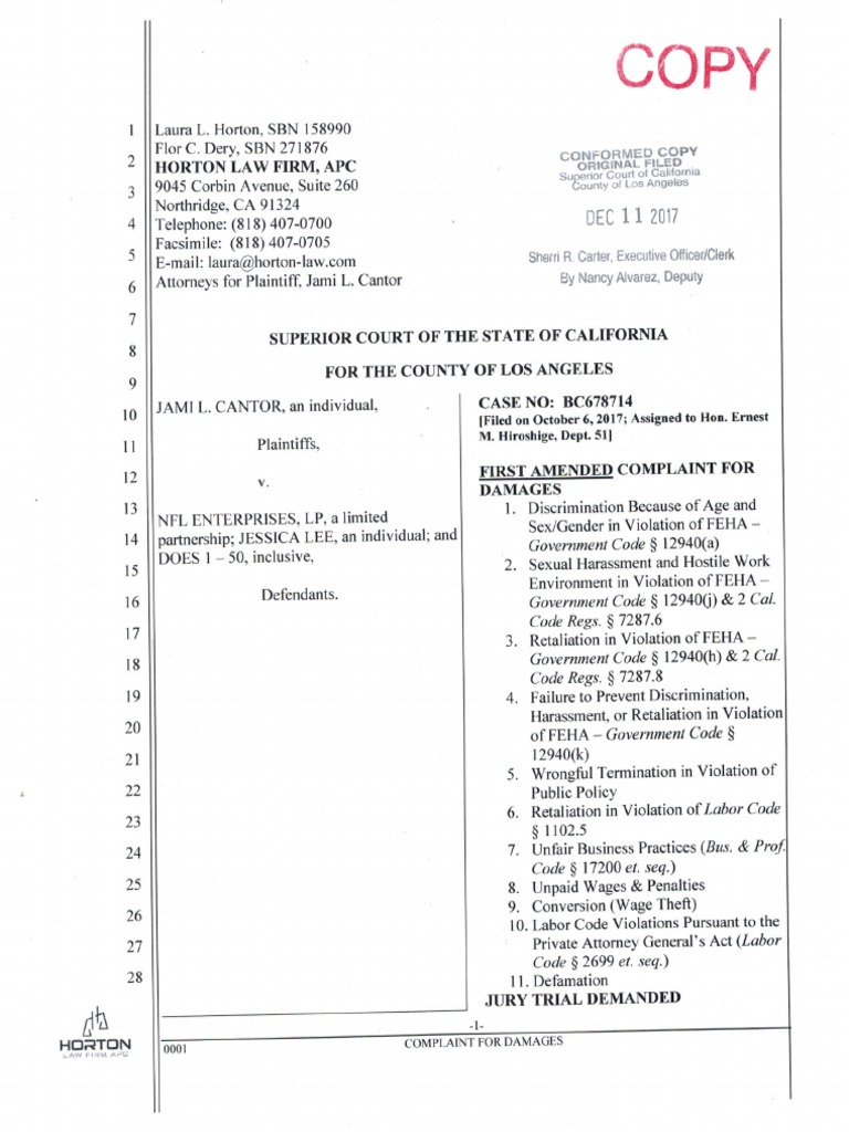 0002a First Amended Complaint Signed Damages Sexual Harassment