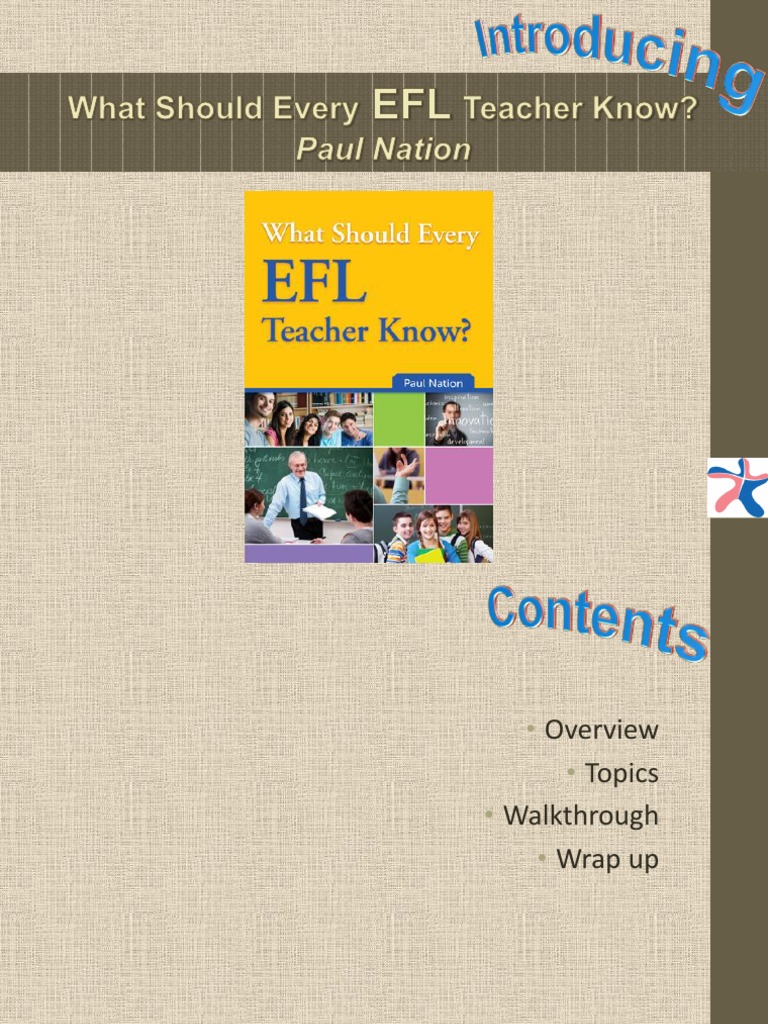 What Should Every EFL Teacher Know PDF English As A Second Or