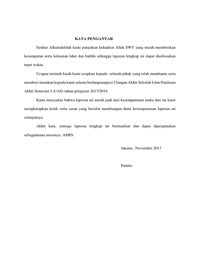 Laporan Penyelenggaraan Uas I Smpn 280