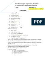 Assignment-I: Shrinathji Institute of Technology & Engineering, Nathdwara