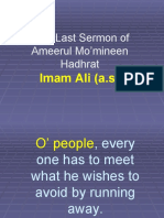 The Last Sermon of Imam Ali (A.s.)