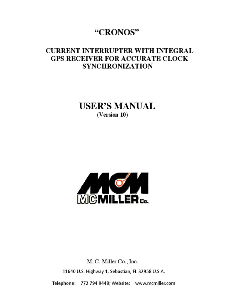 Cronos Current Interrupter User Manual | PDF | Global Positioning ...