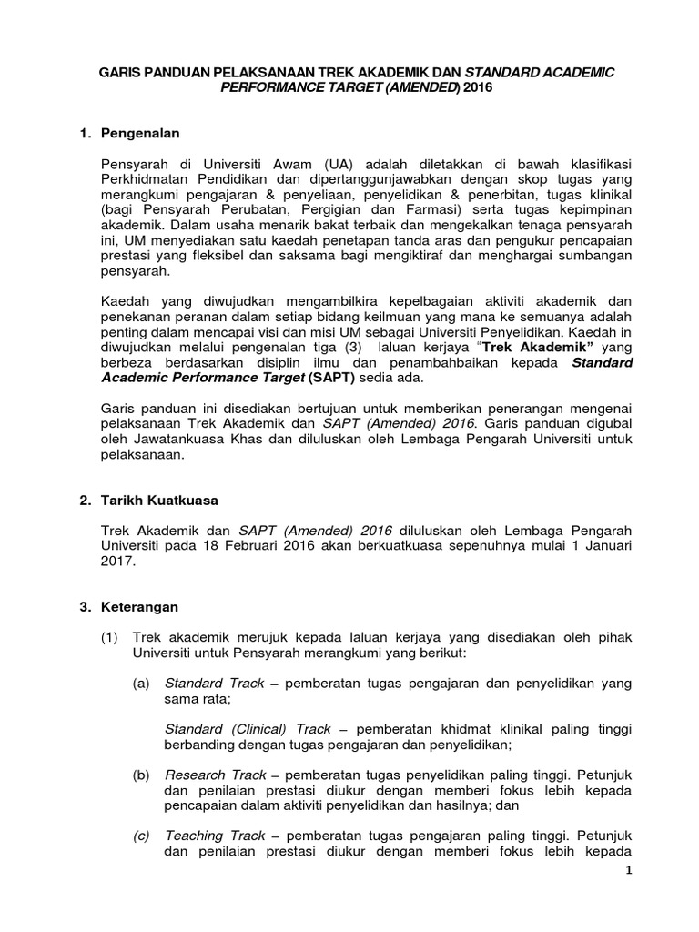 Garis Panduan Trek Akademik Sapt Pdf
