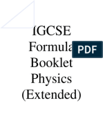 IGCSE (Physics Formula Booklet) PDF