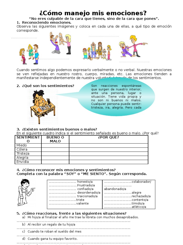 Manejo y Reconocimiento de Emociones | PDF | Ira | Las emociones