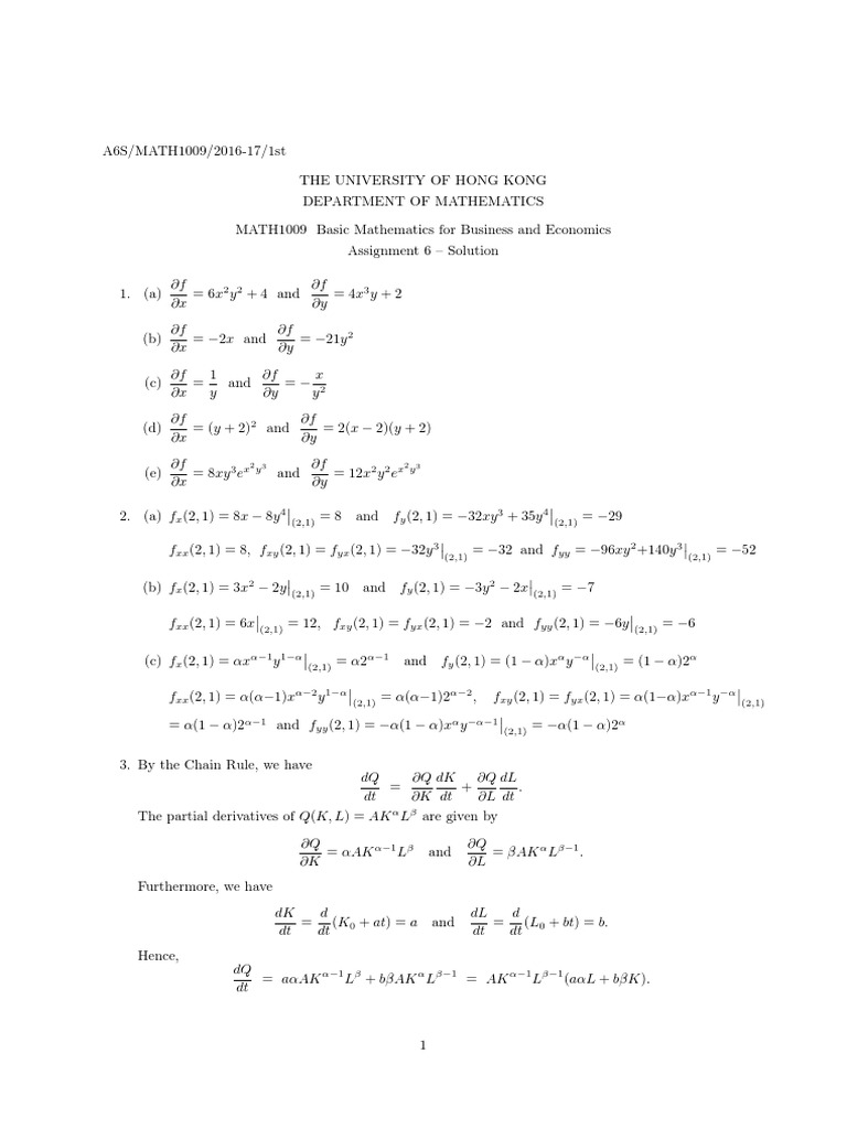 MATH Assignment 6 PDF | PDF | Equations | Mathematical Concepts