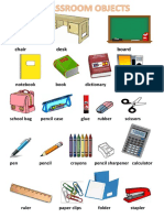 Classroom Objects Pictionary PDF