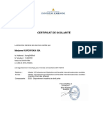 Certificat de Scolarité - MPE509 - 2017-2018