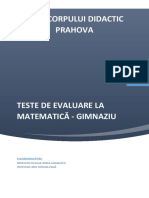 Teste de Evaluare La Matematica - Gimnaziu