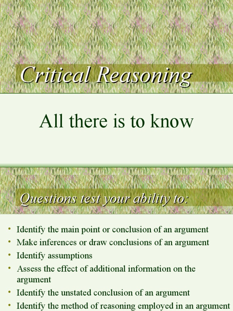 Critical Reasoning