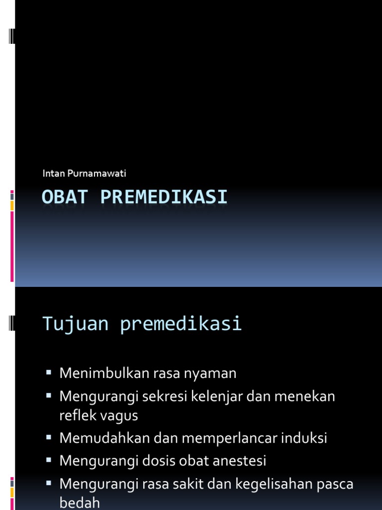 Obat Premedikasi | PDF