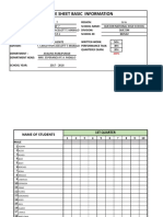 Grade Sheet Basic Information