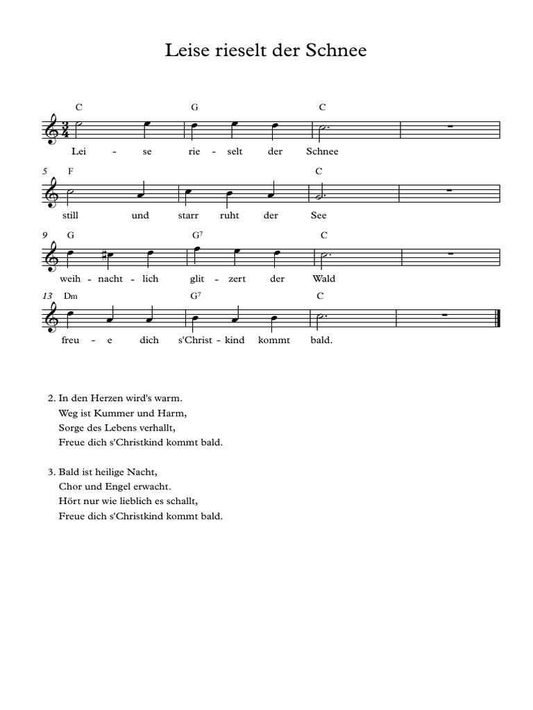 Leise Rieselt Der Schnee Partitur