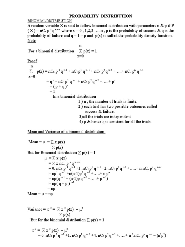Binomial Distribution Normal Distribution Probability Distribution