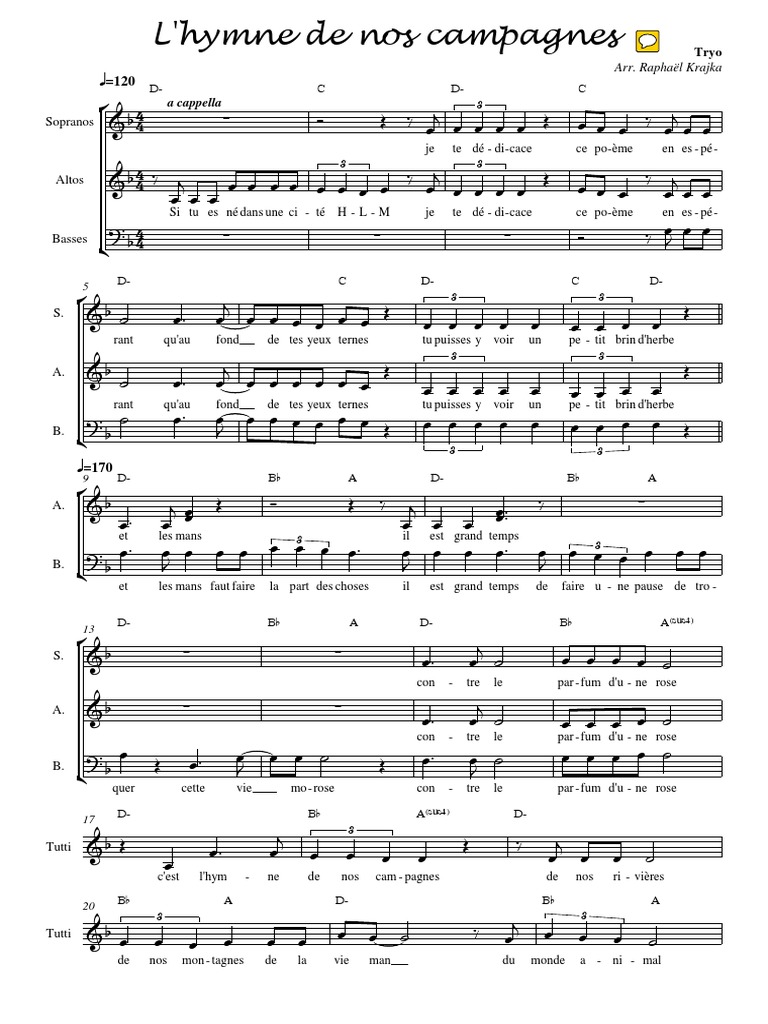 Tryo L'hymne De Nos Campagnes Tab