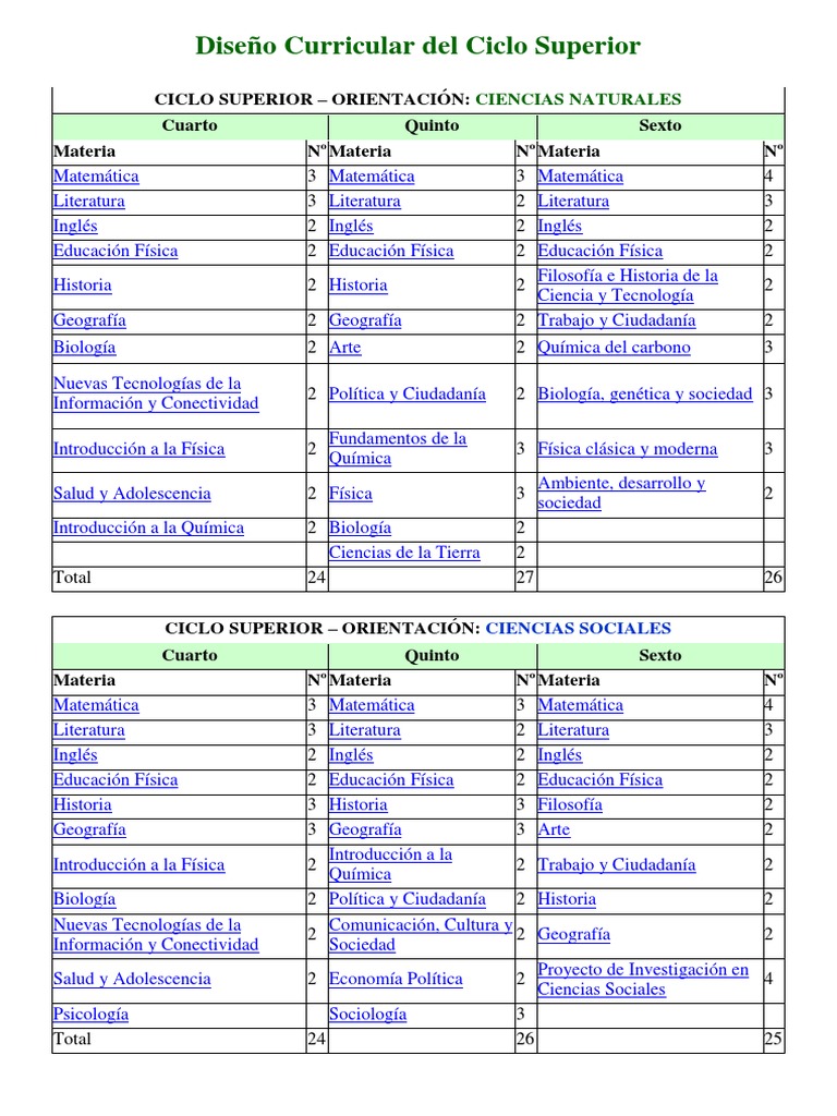 Diseño Curricular Del Ciclo Superior | PDF | Plan de estudios | Aprendizaje