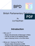 BPD: An Introduction to British Parliamentary Debating