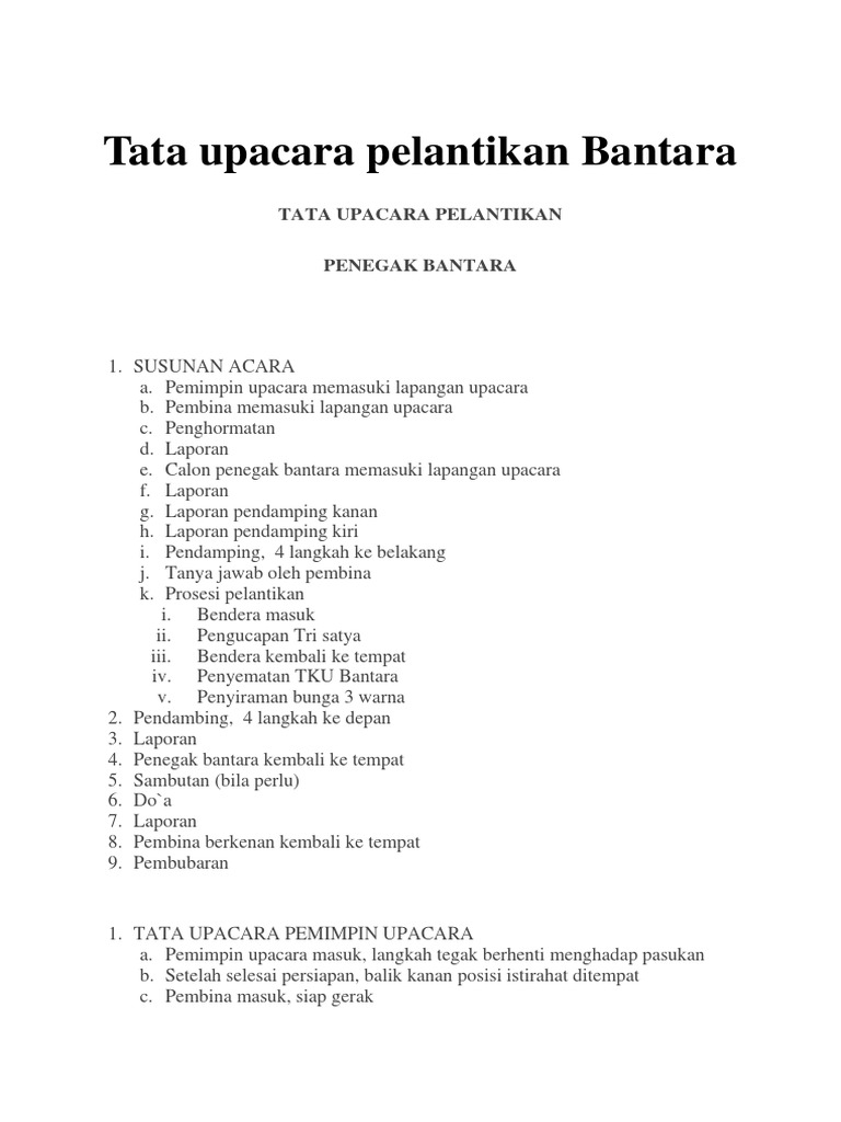 Tata Upacara Pelantikan Docx