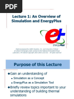 Lecture 1: An Overview of Simulation and Energyplus