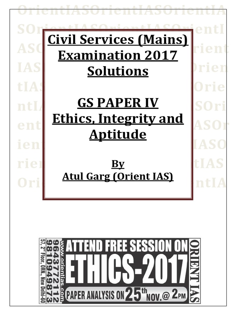 Ethics 2017 Mains Solutions Orient IAS PDF Corporate Social